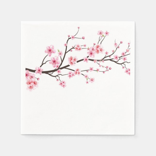 SERVIETTE EN PAPIER PAPIER NAPKIN : SAKURA CHERRY BLOSSOMS (Devant)