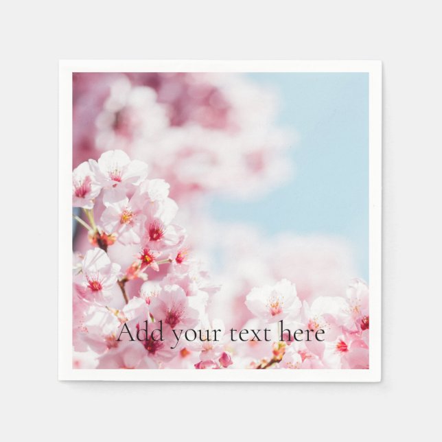SERVIETTE EN PAPIER PAPIER NAPKIN : SAKURA : CHERRY BLOSSOMS (Devant)