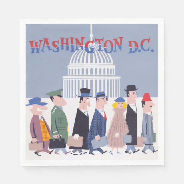 Serviette En Papier Papier Napkin Washington D.C. (Devant)
