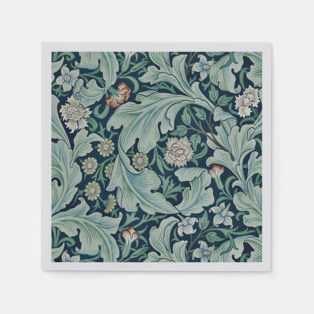 SERVIETTE EN PAPIER PAPIER NAPKIN : WILLIAM MORRIS : DESIGN FLORAL (Devant)