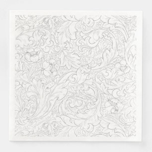 SERVIETTE EN PAPIER PAPIER NAPKIN : WILLIAM MORRIS : DESIGN FLORAL