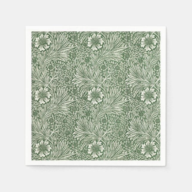 SERVIETTE EN PAPIER PAPIER NAPKIN : WILLIAM MORRIS : MARIGOLES (Devant)