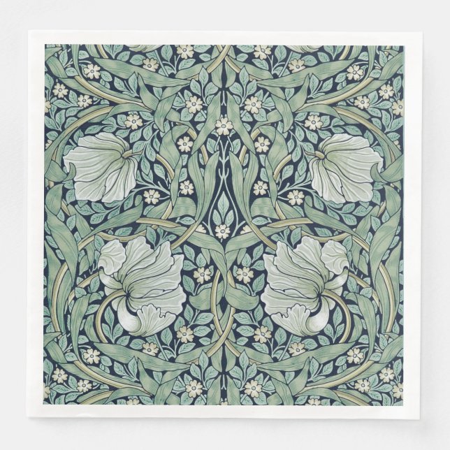 SERVIETTE EN PAPIER PAPIER NAPKIN : WILLIAM MORRIS : PIMPERNEL (Devant)