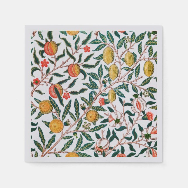 SERVIETTE EN PAPIER PAPIER NAPKIN : WILLIAM MORRIS : POMEGRANATES (Devant)