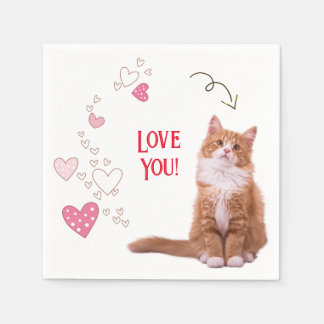 Serviette En Papier Papier Napkins amour de chat