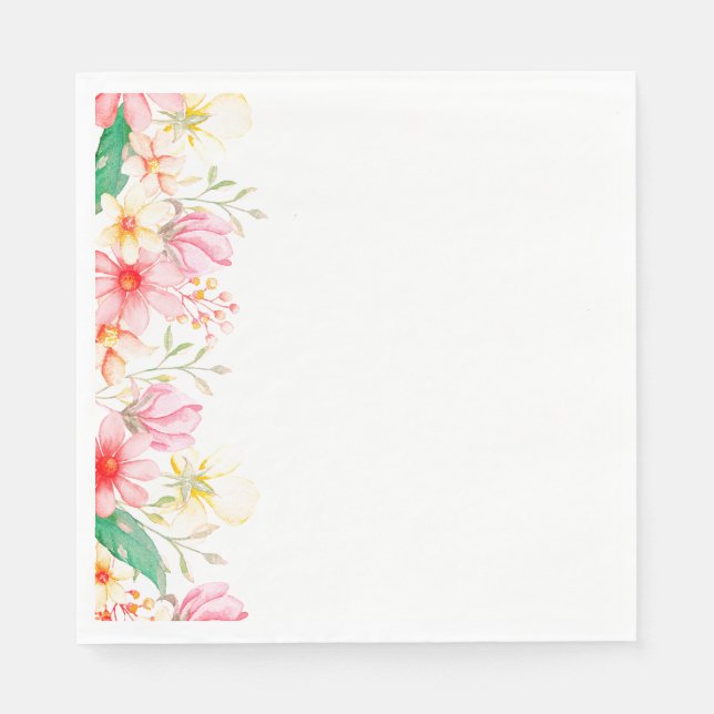 Serviette En Papier Papier Napkins-Floral (Devant)