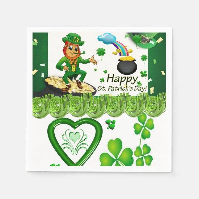 Serviette En Papier Papier Napkins St. Patrick's Day (Devant)