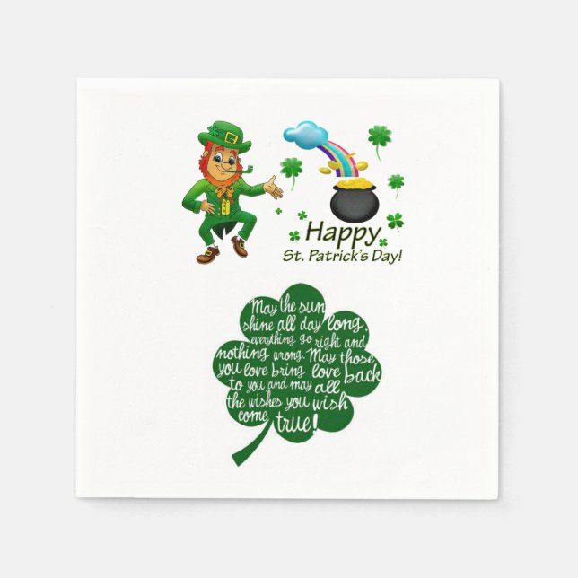 Serviette En Papier Papier Napkins St. Patrick's Day (Devant)