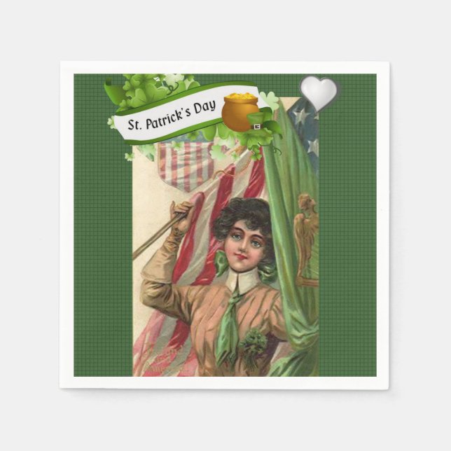 Serviette En Papier Papier Napkins St. Patrick's Day (Devant)