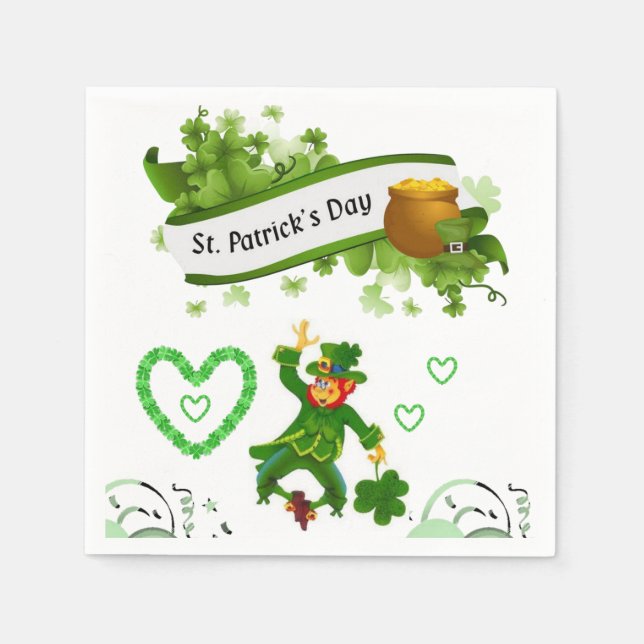 Serviette En Papier Papier Napkins St. Patrick's Day (Devant)