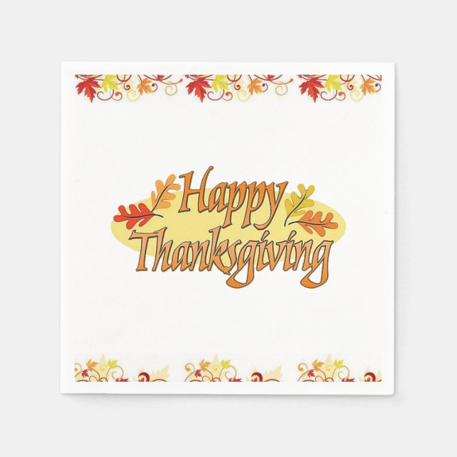 Serviette En Papier Papier Napkins Thanksgiving (Devant)