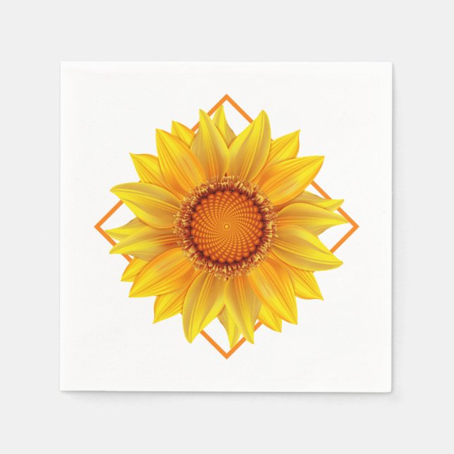 Serviette En Papier Papier Napkins-Tournesol (Devant)
