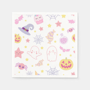 Serviette En Papier Papier pasteloween mignon Halloween