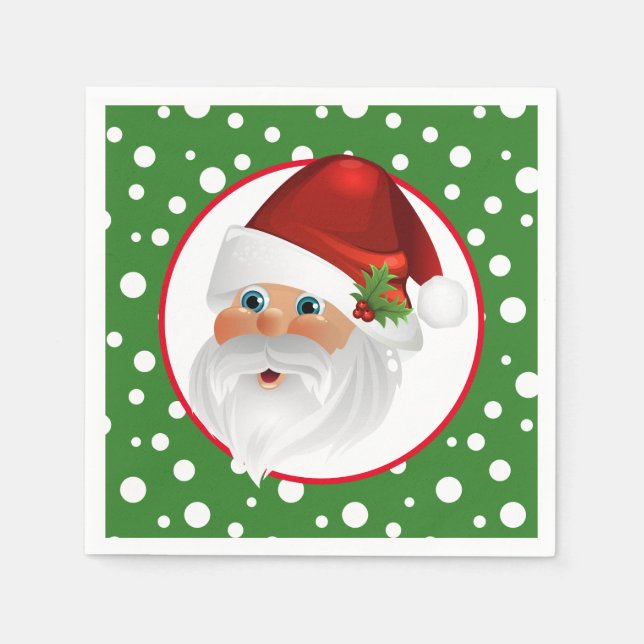 Serviette En Papier Papier Père Noël de Noël (Devant)