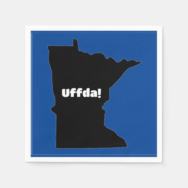 Serviette En Papier Papier personnalisable Napkin, Minnesota, Uffda (Devant)