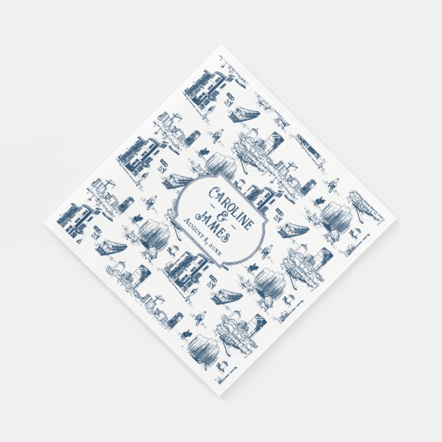 Serviette En Papier Papier personnalisé de la Marine de Boston Toile (Coin)