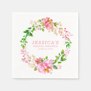 Serviette En Papier Papier personnalisé Fête des mariées couleur rose 