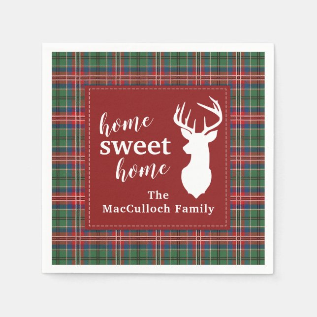 Serviette En Papier Papier plat personnalisé Tartan (Devant)