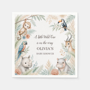 Serviette En Papier Papier pour Baby Shower Animaux de Safari à l'aqua