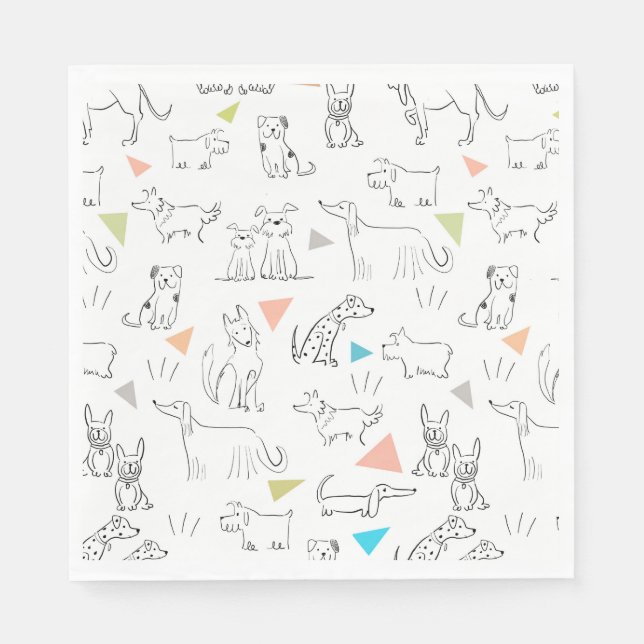 Serviette En Papier Papier pour chien de caniche triangle Pop (Devant)