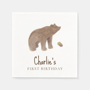 Serviette En Papier Papier pour fête d'anniversaire de 1 an d'animal d