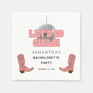 Serviette En Papier Papier pour fête de Bachelorette Cowgirl Disco Rét