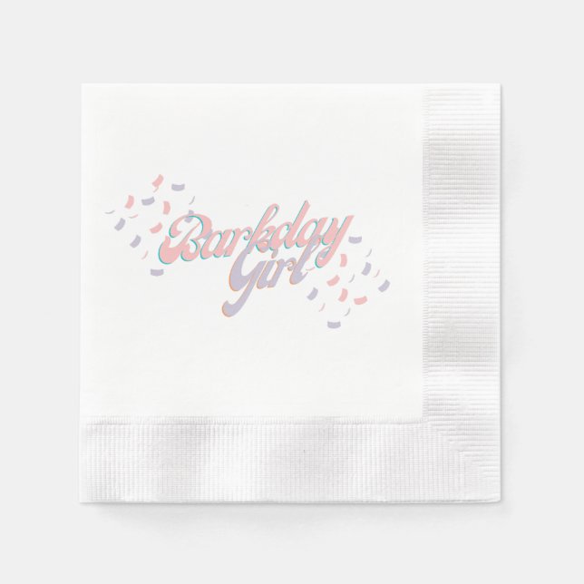 Serviette En Papier Papier pour fille Barkday Napkin (Devant)