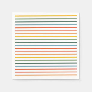 Serviette En Papier Papier Rainbow Stripes