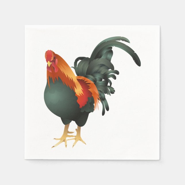 Serviette En Papier Papier Rooster (Devant)
