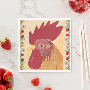 Serviette En Papier Papier Rooster Napkin
