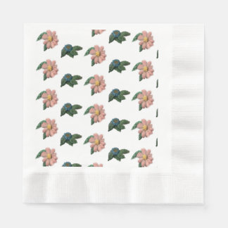 Serviette En Papier Papier rose et bleu floral Napkin