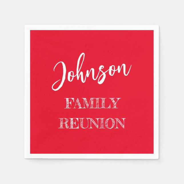 Serviette En Papier Papier rouge de réunion familiale personnalisé (Devant)