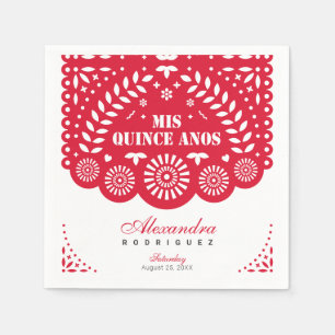 Serviette En Papier Papier rouge Picado Mis Quince Años