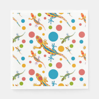 Serviette En Papier Papier-serviettes avec design gecko coloré