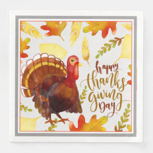 Serviette En Papier Papier serviettes-Bon thanksgiving diner Turquie