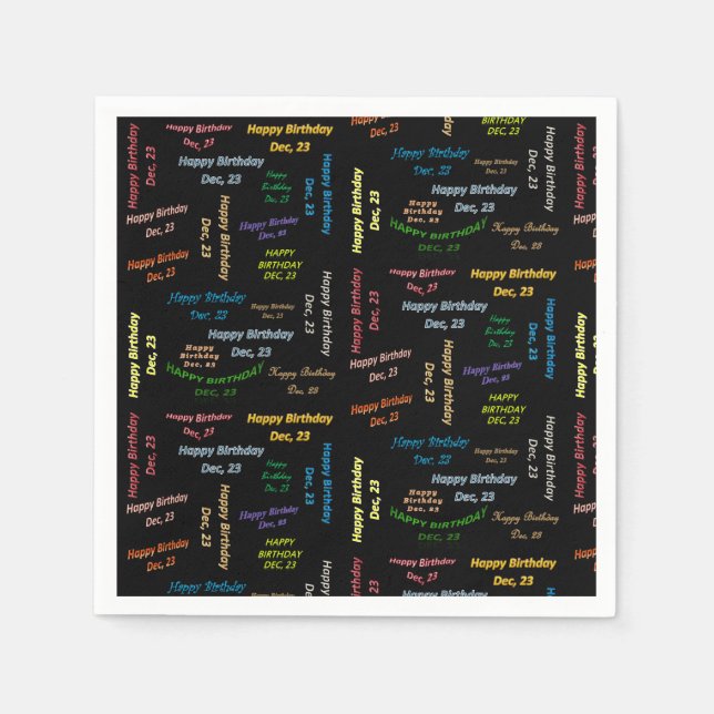 Serviette En Papier Papier serviettes Décembre, 23 Anniversaire (Devant)
