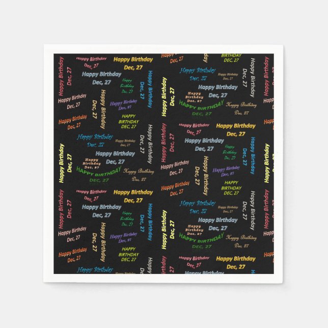 Serviette En Papier Papier serviettes Décembre, 27 Anniversaire (Devant)