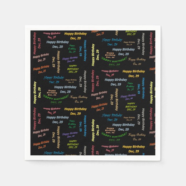 Serviette En Papier Papier serviettes Décembre, 29 Anniversaire (Devant)