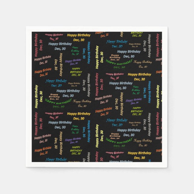 Serviette En Papier Papier serviettes Décembre, 30 Anniversaire (Devant)
