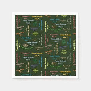 Serviette En Papier Papier serviettes Février, 6 Anniversaire
