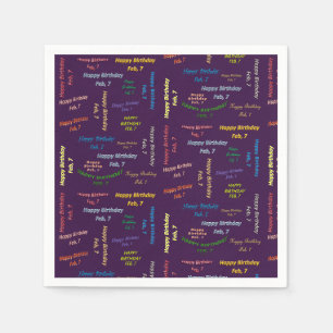 Serviette En Papier Papier serviettes Février, 7 Anniversaire