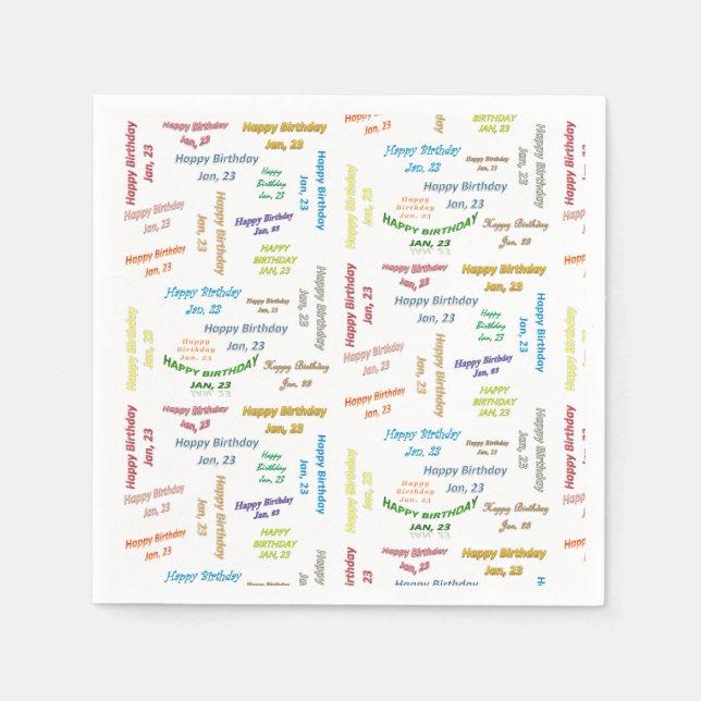 Serviette En Papier Papier serviettes Janvier, 23 Anniversaire (Devant)