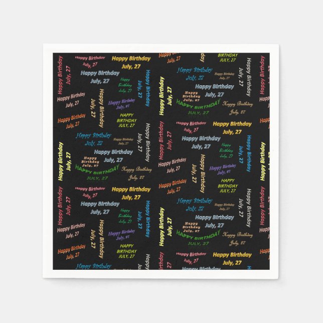 Serviette En Papier Papier serviettes Juillet, 27 Anniversaire (Devant)