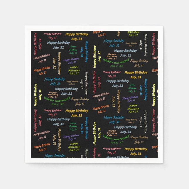 Serviette En Papier Papier serviettes Juillet, 31 Anniversaire (Devant)