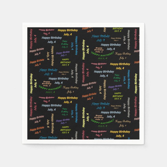 Serviette En Papier Papier serviettes Juillet, 4 Anniversaire (Devant)