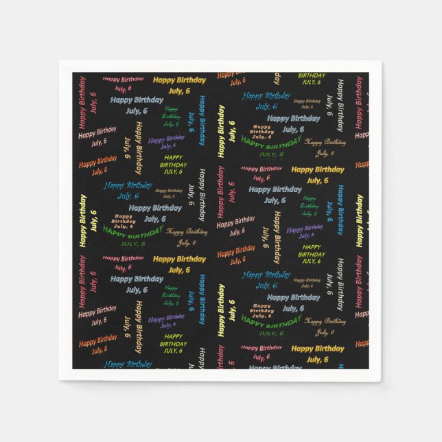 Serviette En Papier Papier serviettes Juillet, 6 Anniversaire (Devant)