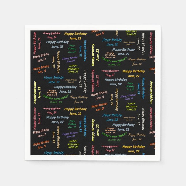 Serviette En Papier Papier serviettes Juin, 22 Anniversaire (Devant)