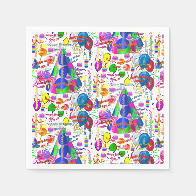 Serviette En Papier Papier serviettes Juin, 26 Anniversaire (Devant)