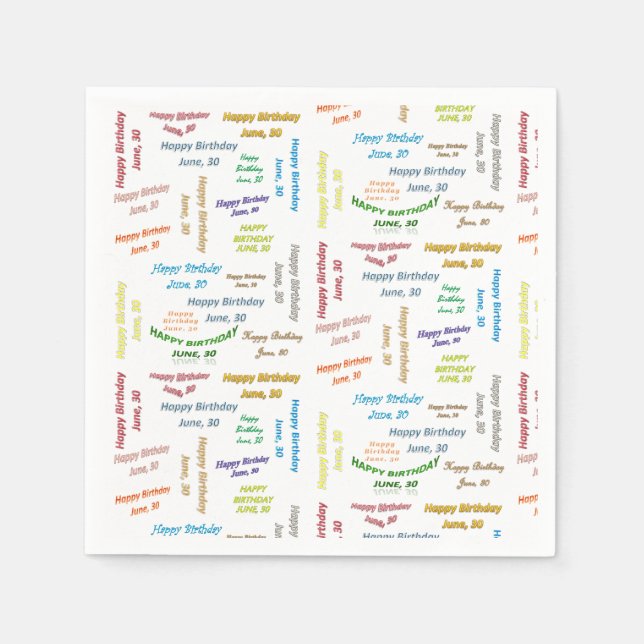 Serviette En Papier Papier serviettes juin, 30 anniversaire (Devant)