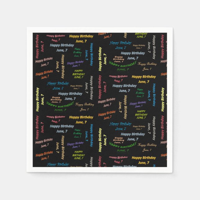 Serviette En Papier Papier serviettes Juin, 7 Anniversaire (Devant)